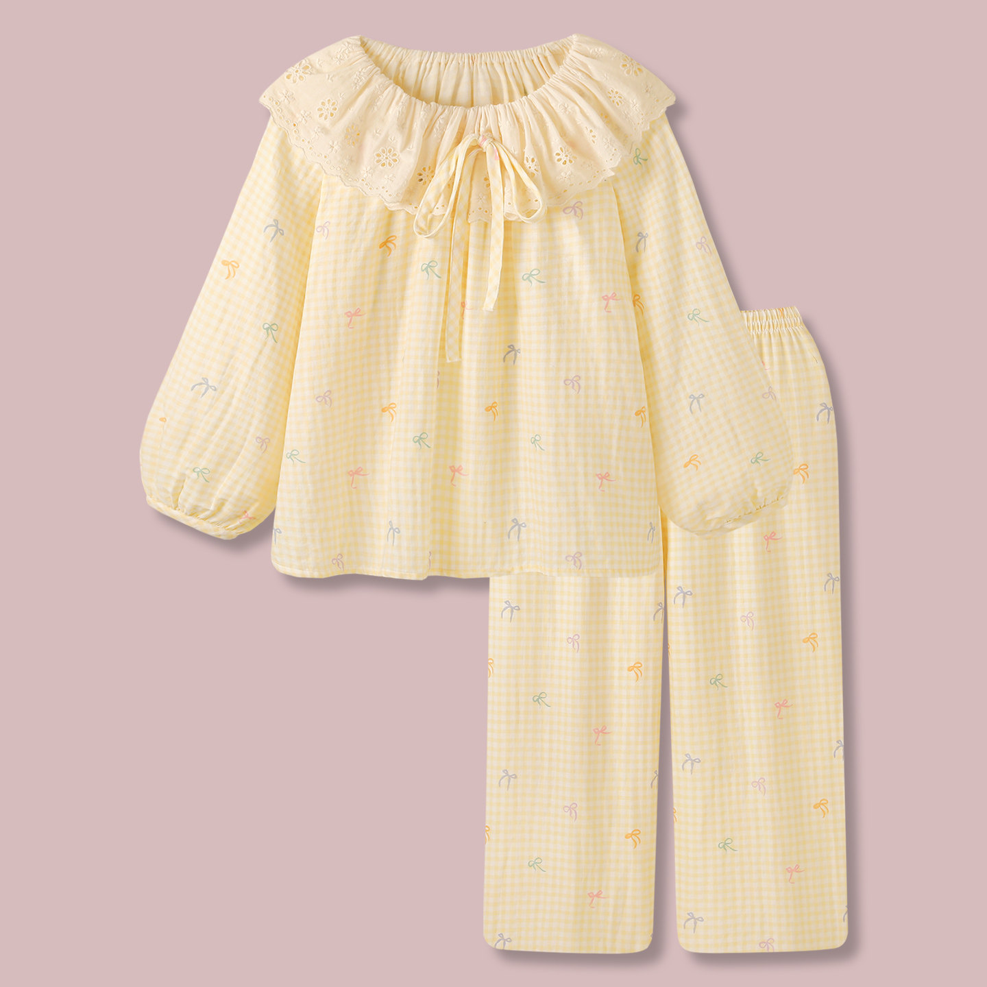 sweet cotton pajamas women's spring and autumn 2026 new double cotton home service suit sweet cotton pajamas women's spring and autumn 2026 new double cotton home service suit