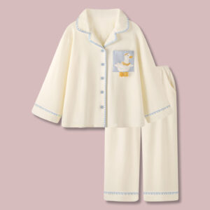 cotton pajamas ladies spring, autumn and winter new long sleeved duck cartoon can be worn outside suit home clothes.