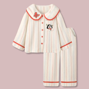 japanese pajamas women's winter new thick flannel sweet long sleeved home service nightgown