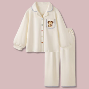 japanese pajamas women's winter new thick flannel sweet long sleeved home service nightgown