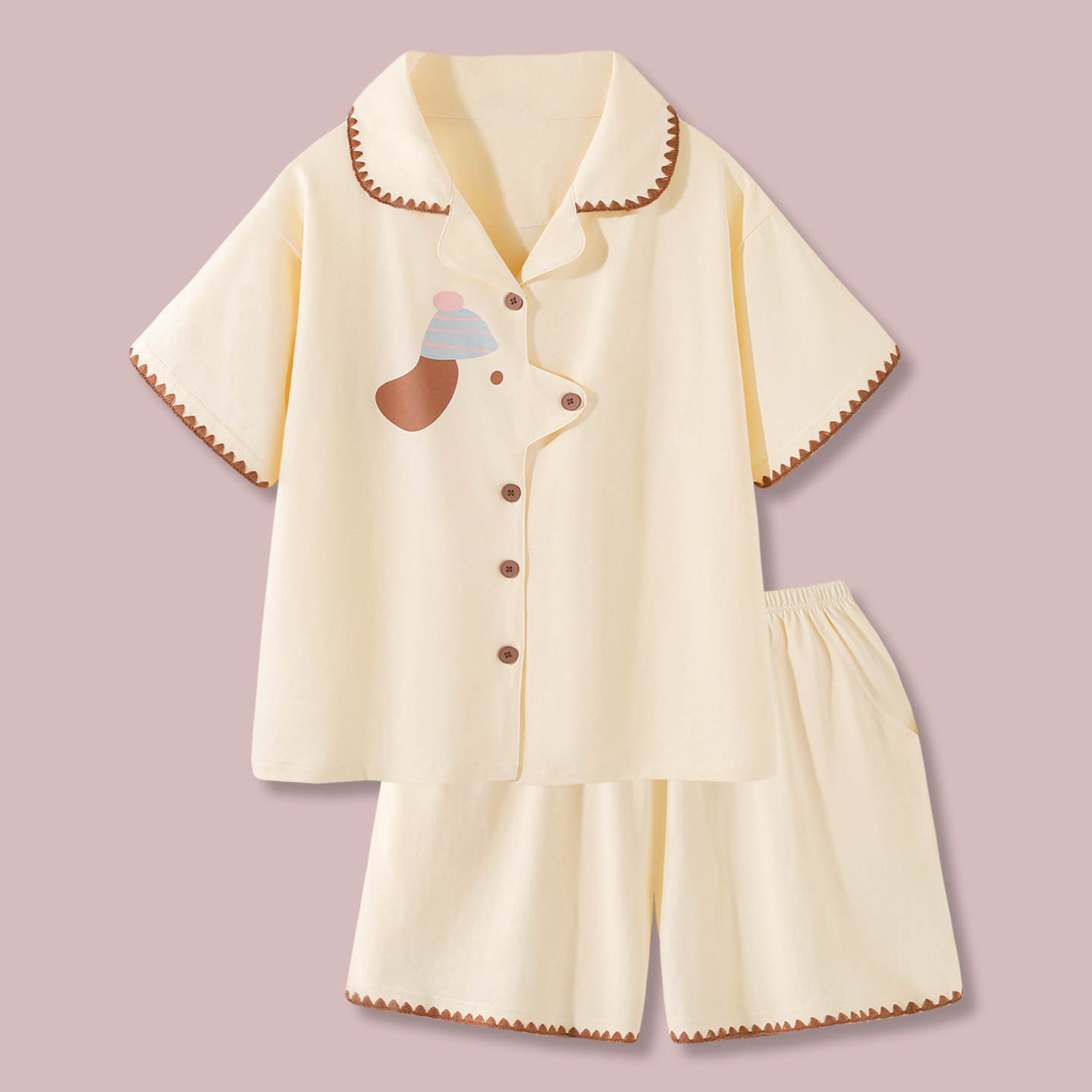 couple pajamas ladies summer super soft and cool short sleeved cotton home wear suit couple pajamas ladies summer super soft and cool short sleeved cotton home wear suit
